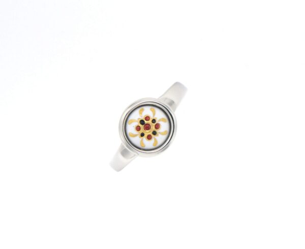 Bague email rond moyen modele blanc
