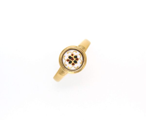 Bague email rond moyen modele blanc