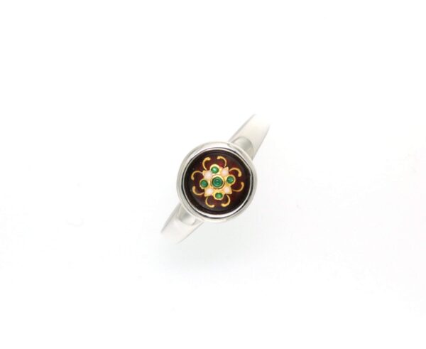 Bague email rond moyen modele rouge