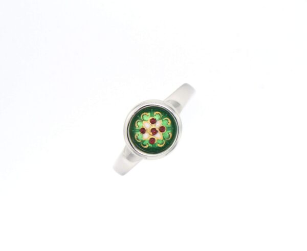 Bague email rond moyen modele vert chartreuse
