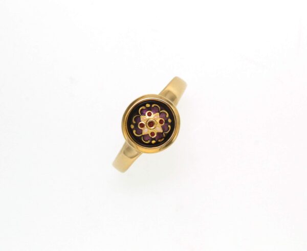 Bague email rond moyen modele violet lilas