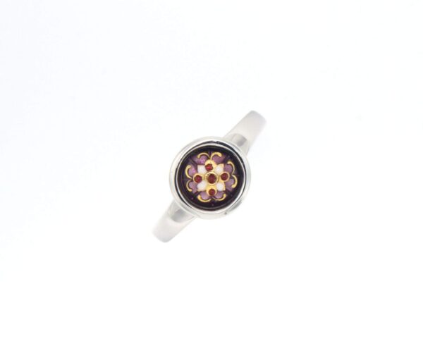 Bague email rond moyen modele violet lilas