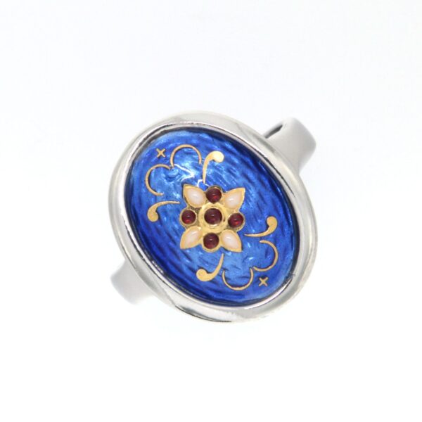 Bague gros ovale bleu de bresse