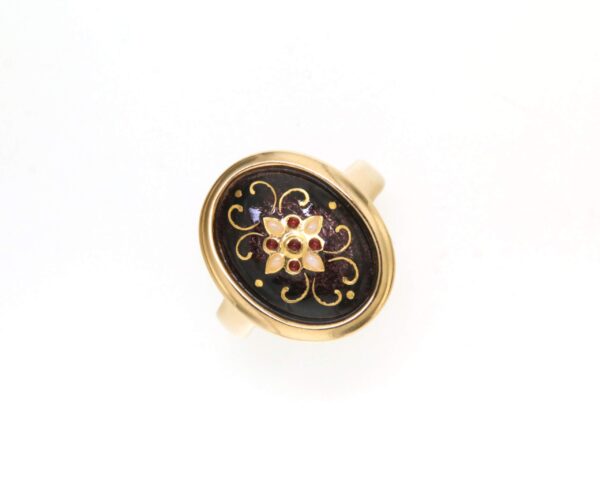 Bague gros ovale chocolat