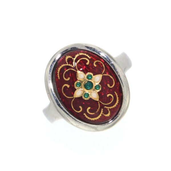 Bague gros ovale rouge