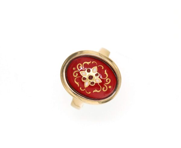 Bague gros ovale rouge cerise