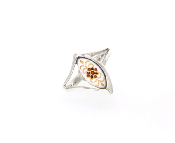 Bague navette petit modele blanc