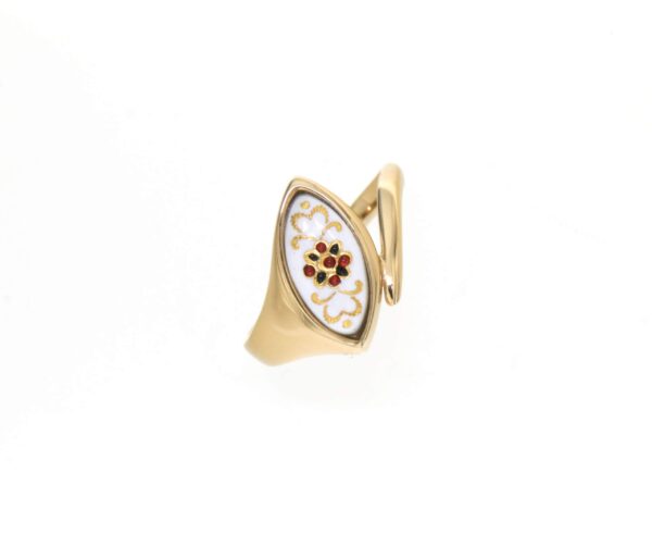 Bague navette petit modele blanc