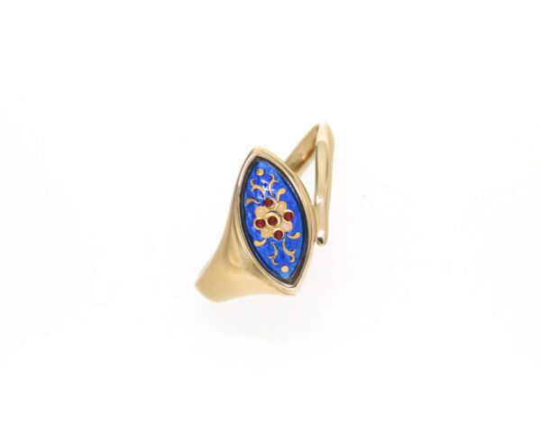 Bague navette petit modele bleu de bresse