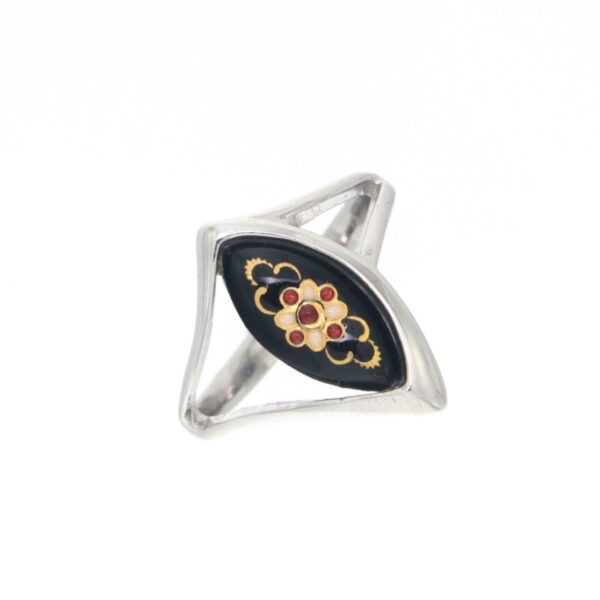 Bague navette petit modele noir