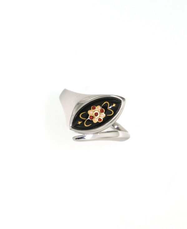 Bague navette petit modele noir