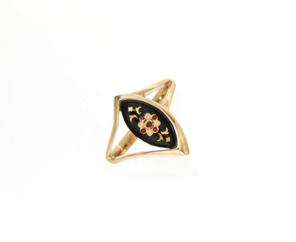 Bague navette petit modele noir