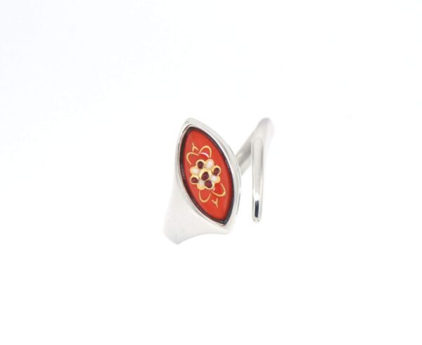 Bague navette petit modele orange