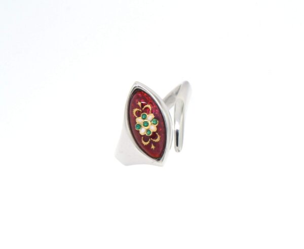 Bague navette petit modele rouge