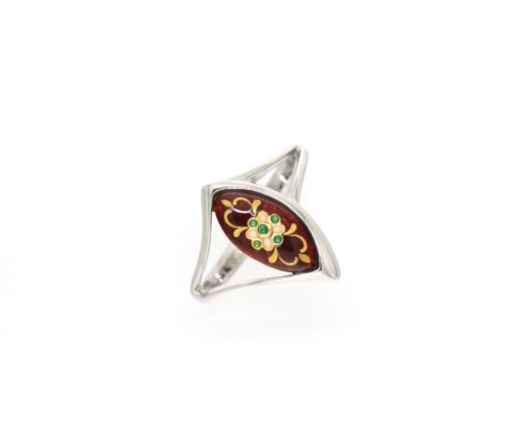 Bague navette petit modele rouge