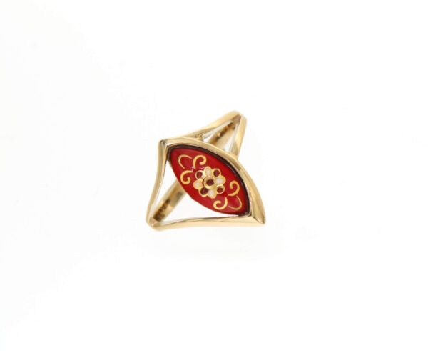 Bague navette petit modele rouge cerise