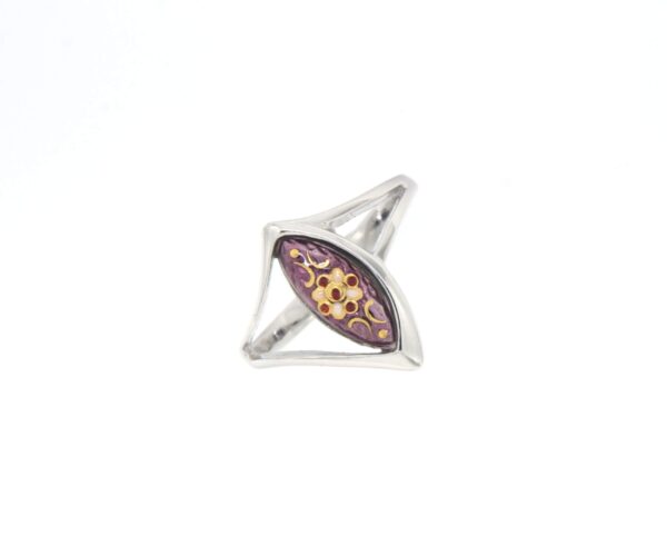 Bague navette petit modele violet lilas