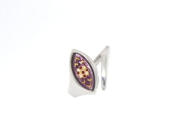 Bague navette petit modele violet lilas