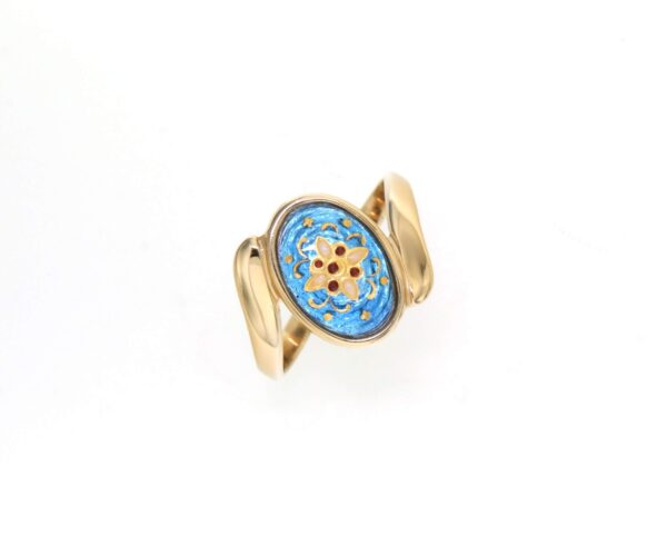 Bague ovale moyen modele bleu azur