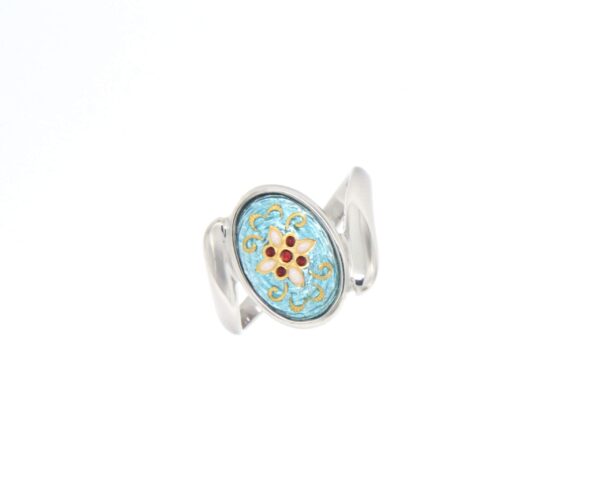 Bague ovale moyen modele bleu ciel