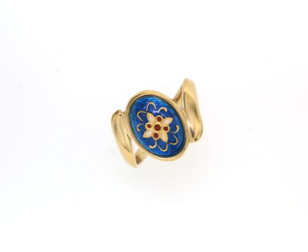 Bague ovale moyen modele bleu electrique