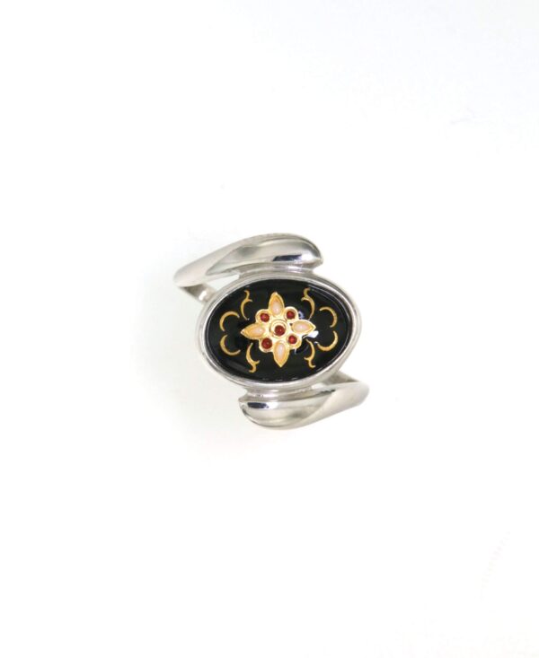 Bague ovale moyen modele noir