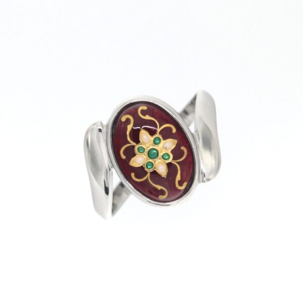 Bague ovale moyen modele rouge