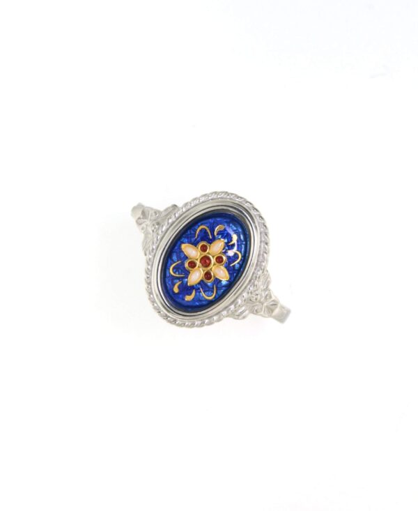 Bague ovale moyen modele style ancien bleu de bresse