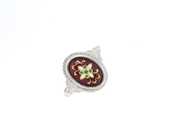 Bague ovale moyen modele style ancien rouge