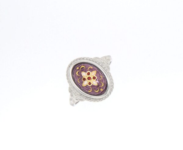 Bague ovale moyen modele style ancien violet lilas