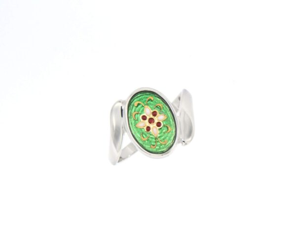 Bague ovale moyen modele vert chartreuse