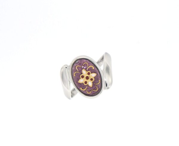 Bague ovale moyen modele violet lilas