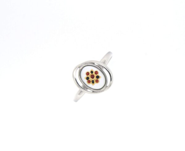 Bague ovale petit modele blanc