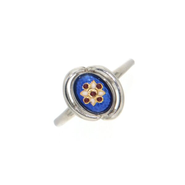 Bague ovale petit modele bleu de bresse