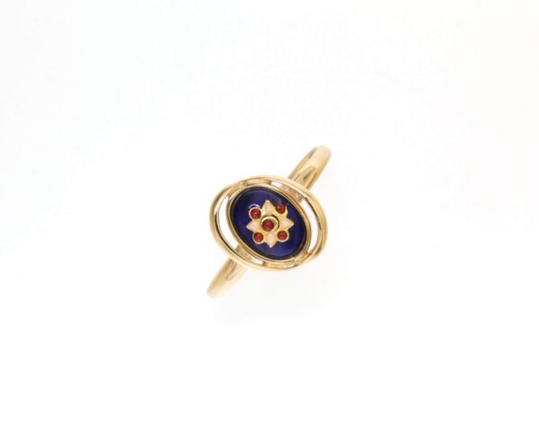Bague ovale petit modele bleu de sèvres