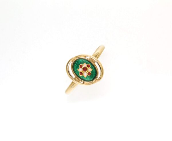 Bague ovale petit modele vert