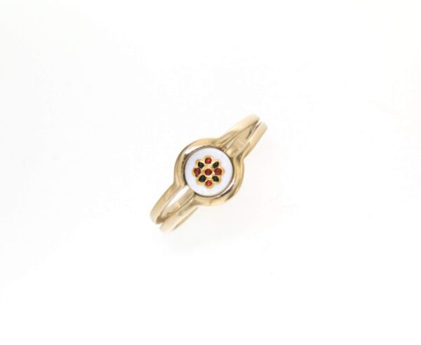 Bague petit rond blanc