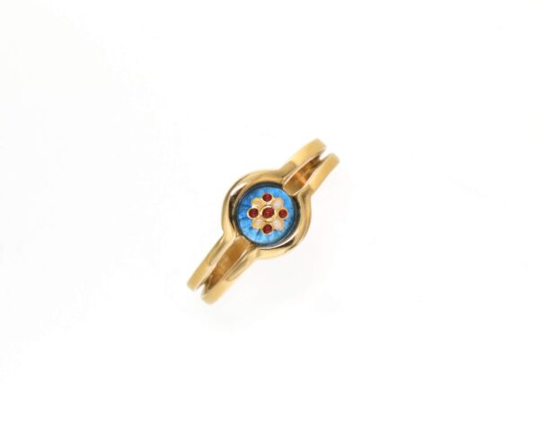 Bague petit rond bleu azur