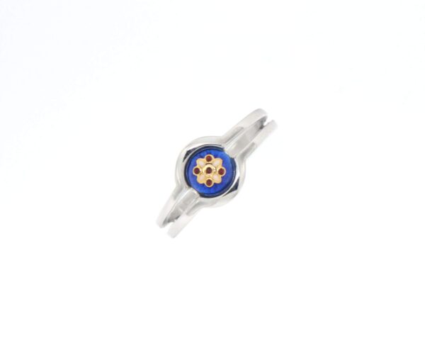 Bague petit rond bleu de bresse