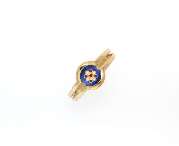 Bague petit rond bleu de bresse