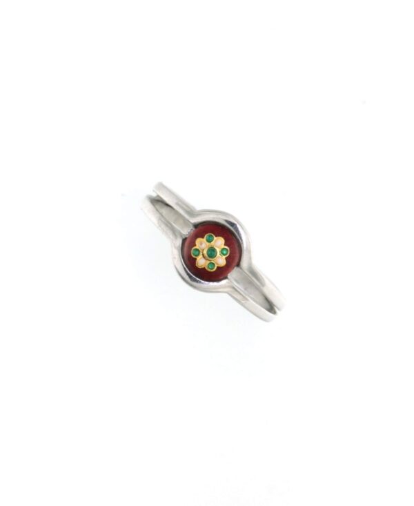 Bague petit rond rouge