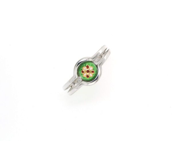 Bague petit rond vert chartreuse