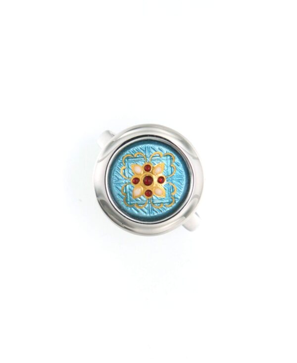 Bague rond moyen modele bleu ciel
