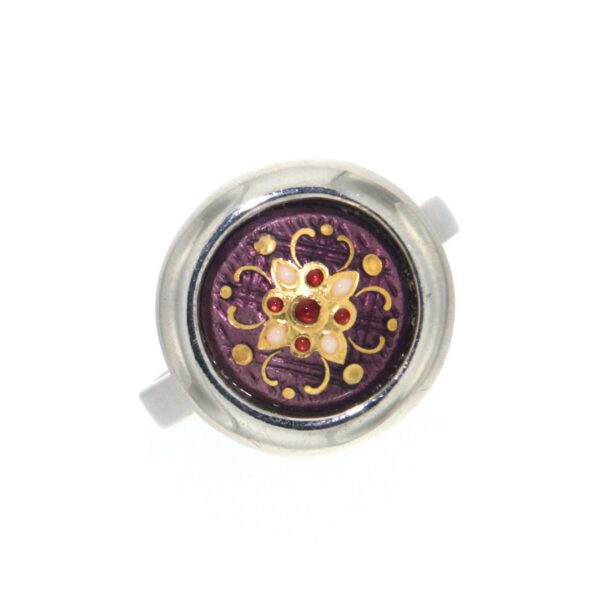 Bague rond moyen modele violet lilas