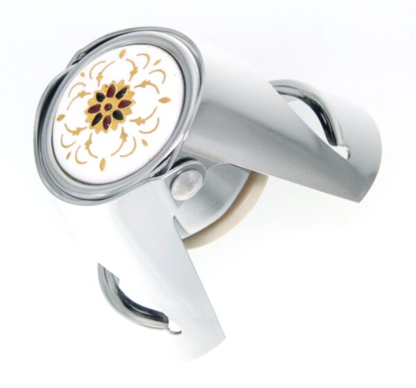 Bouchon a champagne chrome avec emaux bressans blanc