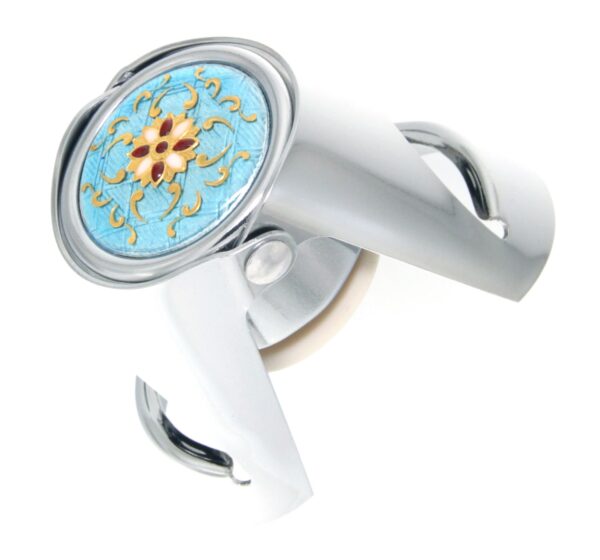 Bouchon a champagne chrome avec emaux bressans bleu ciel