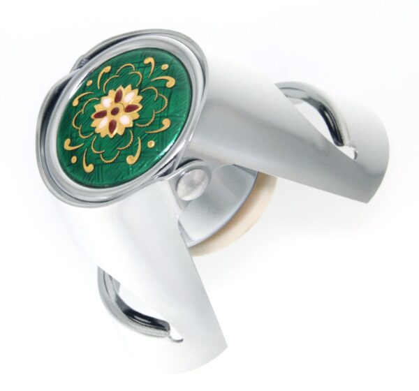 Bouchon a champagne chrome avec emaux bressans vert