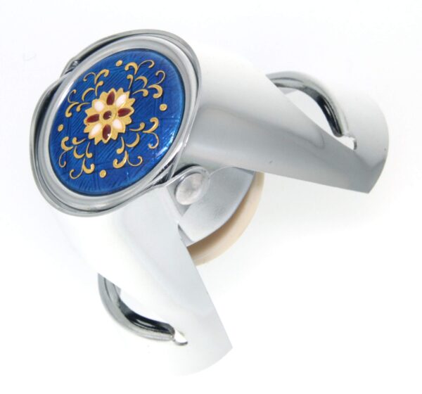 Bouchon a champagne chrome avec emaux bressans bleu electrique