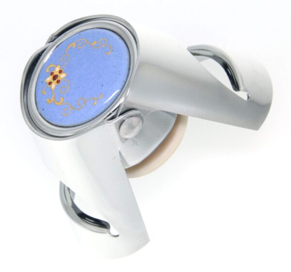Bouchon a champagne chrome avec emaux bressans bleu pervenche