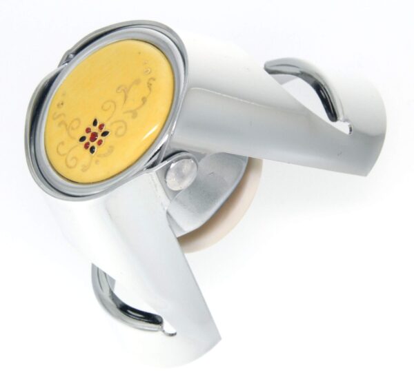 Bouchon a champagne chrome avec emaux bressans jaune